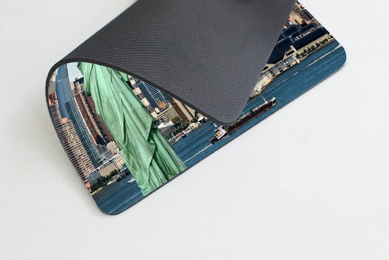 Smooffly New York Mouse Pad, Statue of Liberty in NYC Harbor Urban City Print Famous Cultural Landmark Picture, Customized Rectangle Non-Slip Rubber Mousepad, 9.5 X 7.9 Inches, Mint Blue - Image 4